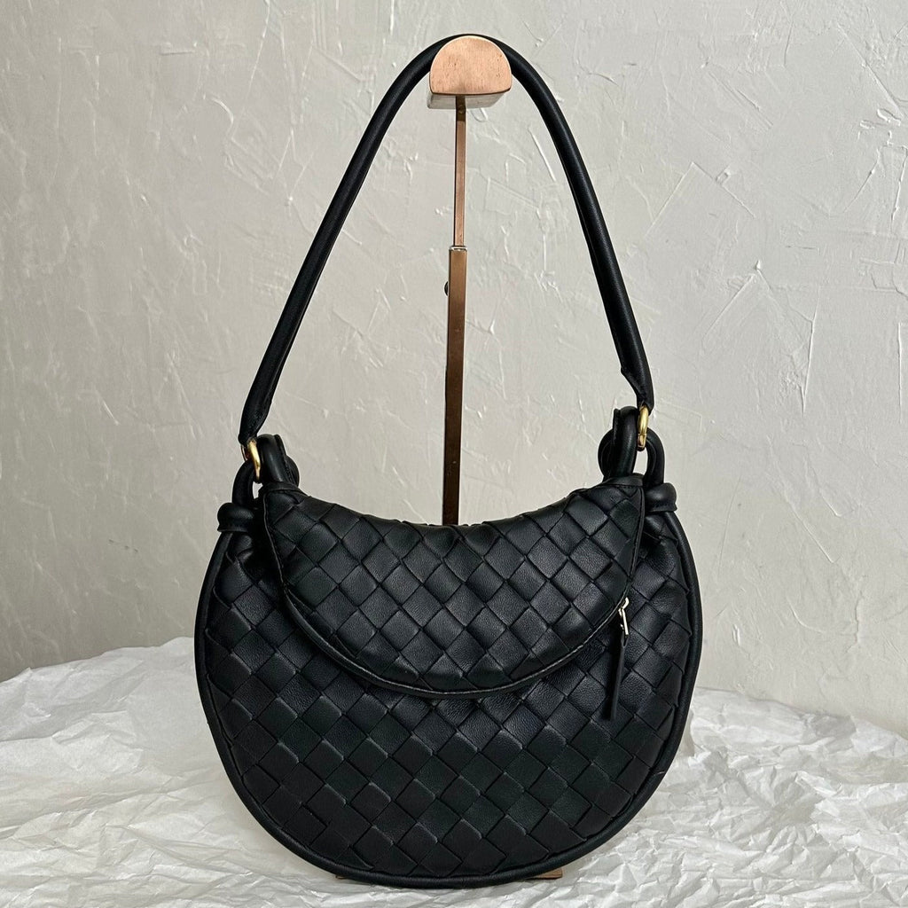 BOTTEGA VENETA BV MEDIUM GEMELLI 36CM BLACK LAMBSKIN LEATHER
