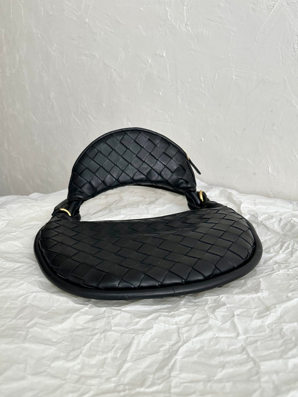 BOTTEGA VENETA BV MEDIUM GEMELLI 36CM BLACK LAMBSKIN LEATHER