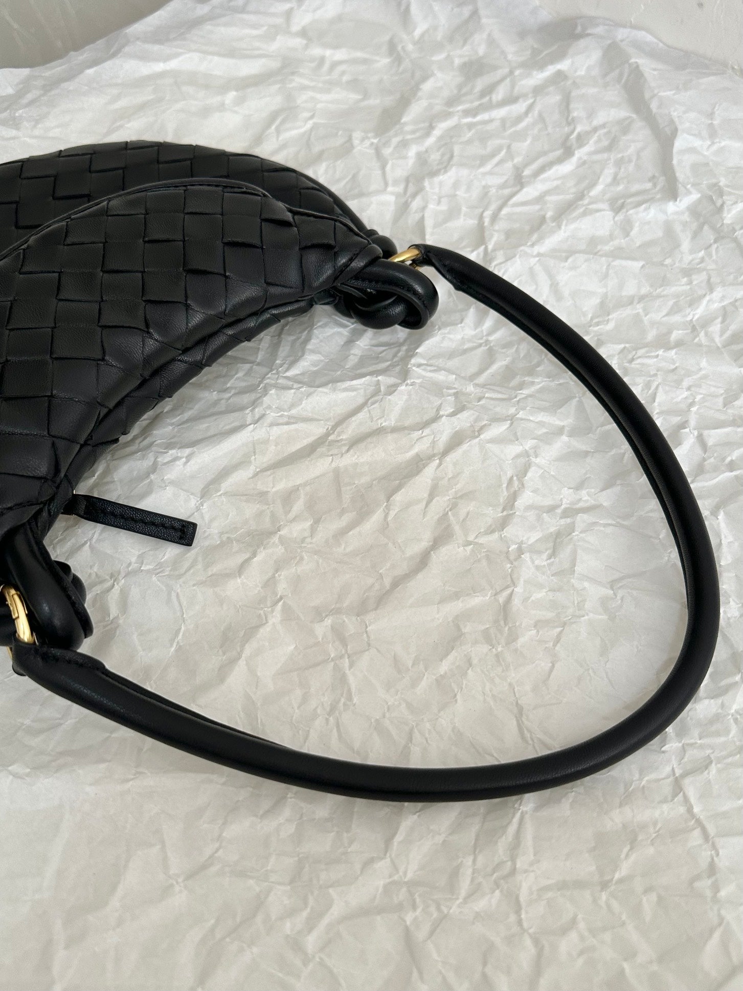BOTTEGA VENETA BV MEDIUM GEMELLI 36CM BLACK LAMBSKIN LEATHER