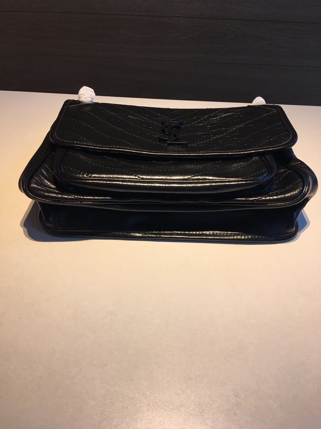 SAINT LAURENT MEDIUM NIKI 27 IN BLACK CALFSKIN CHAIN BAG