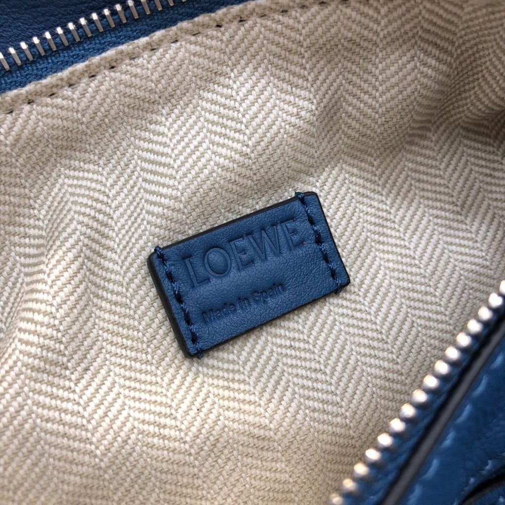 LOEWE LOE MINI 18 PUZZLE BAG IN NAVY BLUE CALFSKIN