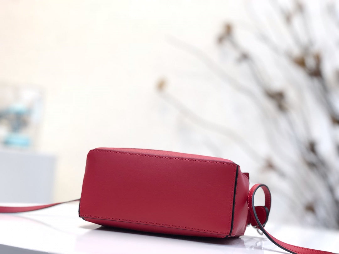 LOEWE LOE MINI 18 PUZZLE BAG IN CHERRY RED CALFSKIN