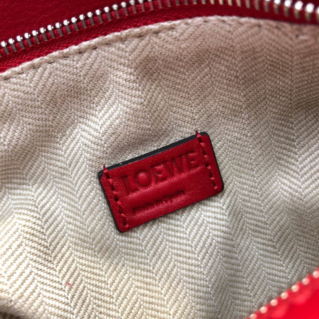 LOEWE LOE MINI 18 PUZZLE BAG IN CHERRY RED CALFSKIN