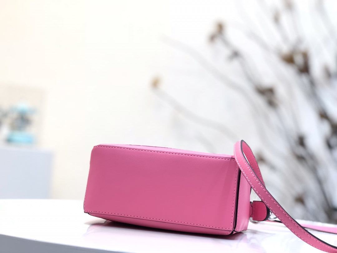 LOEWE LOE MINI 18 PUZZLE BAG IN DEEP PINK CALFSKIN