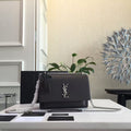 SAINT LAURENT SUNSET 22 HANDBAG IN BLACK CALFSKIN