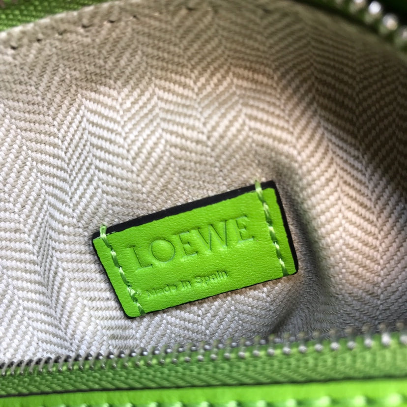LOEWE LOE MINI 18 PUZZLE BAG IN EMERALD GREEN CALFSKIN