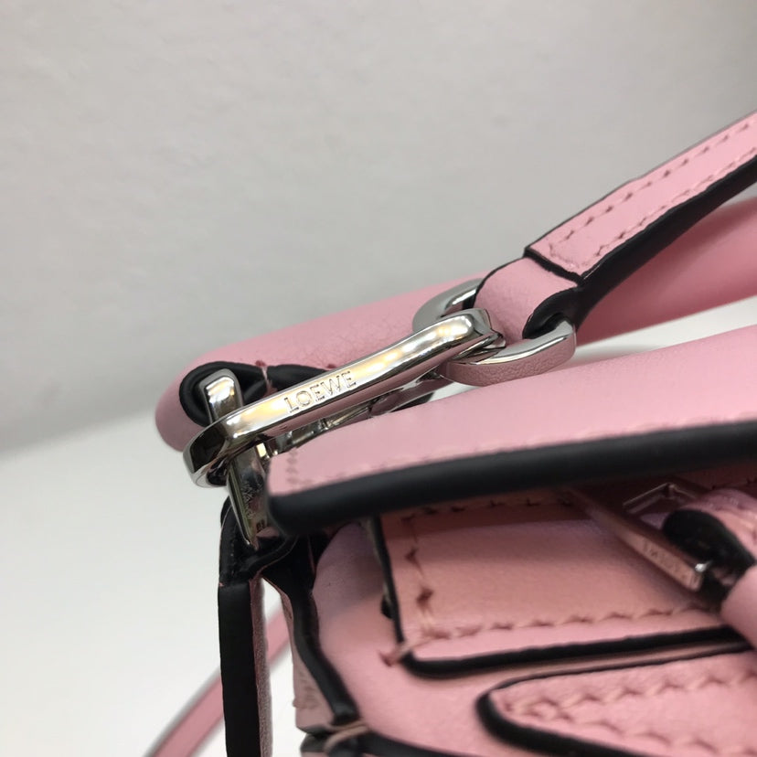 LOEWE LOE MINI 18 PUZZLE BAG IN BRIGHT PINK CALFSKIN