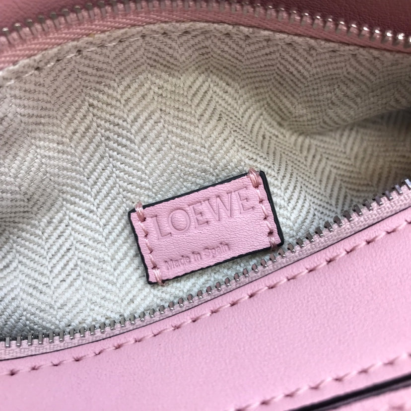 LOEWE LOE MINI 18 PUZZLE BAG IN BRIGHT PINK CALFSKIN