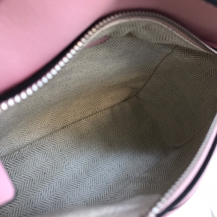 LOEWE LOE MINI 18 PUZZLE BAG IN BRIGHT PINK CALFSKIN