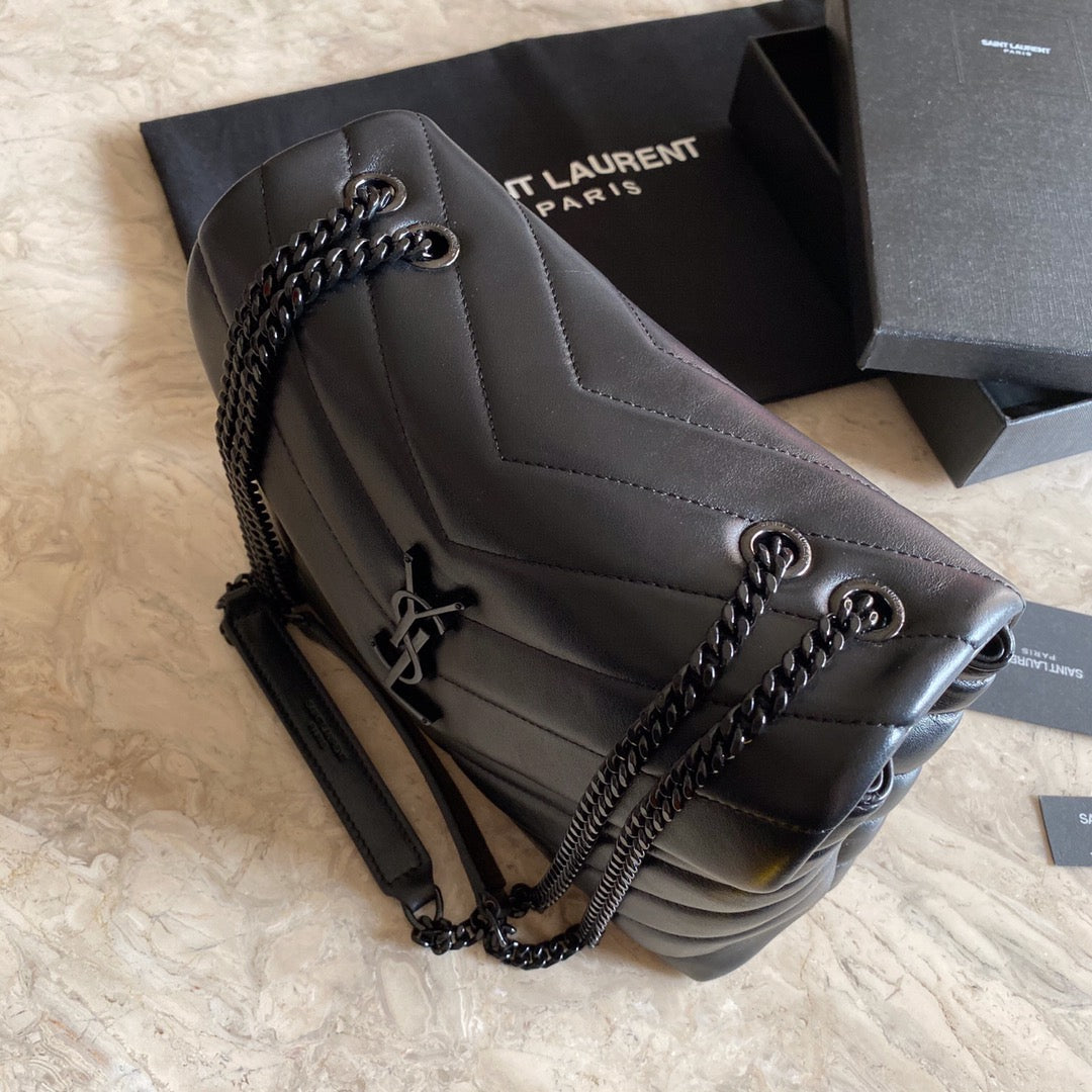 SAINT LAURENT CROSS BODY 25 BLACK CALFSKIN BAG