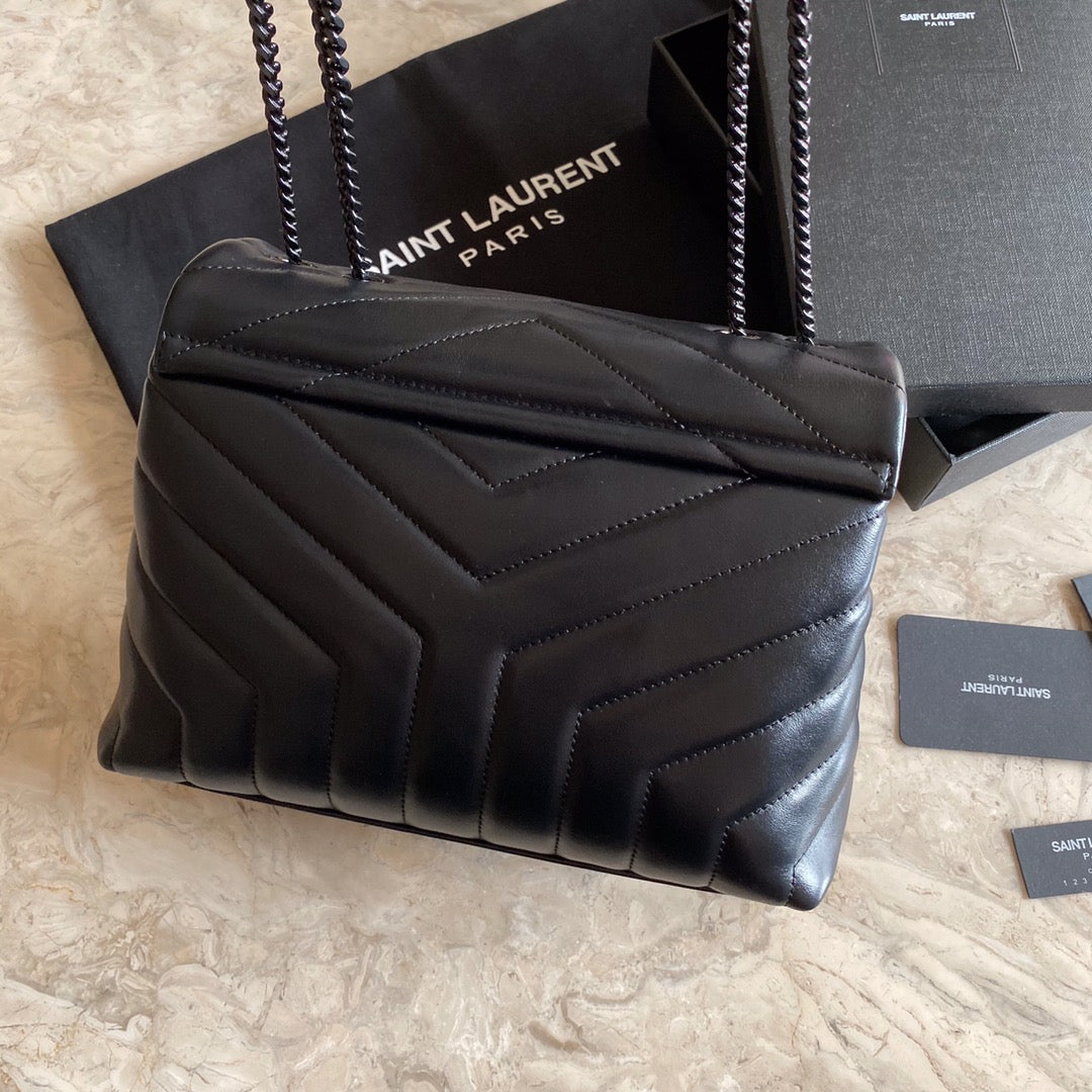 SAINT LAURENT CROSS BODY 25 BLACK CALFSKIN BAG