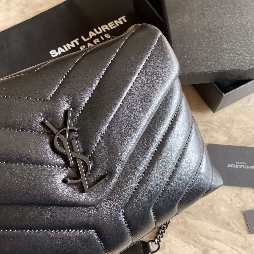 SAINT LAURENT CROSS BODY 25 BLACK CALFSKIN BAG