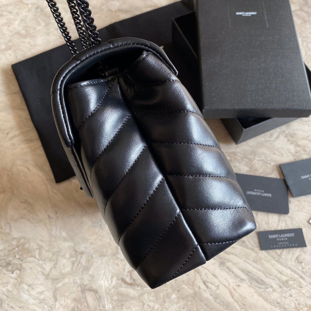 SAINT LAURENT CROSS BODY 25 BLACK CALFSKIN BAG