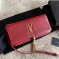 SAINT LAURENT KATE TASSEL 26 CURRENT RED LAMBSKIN BAG