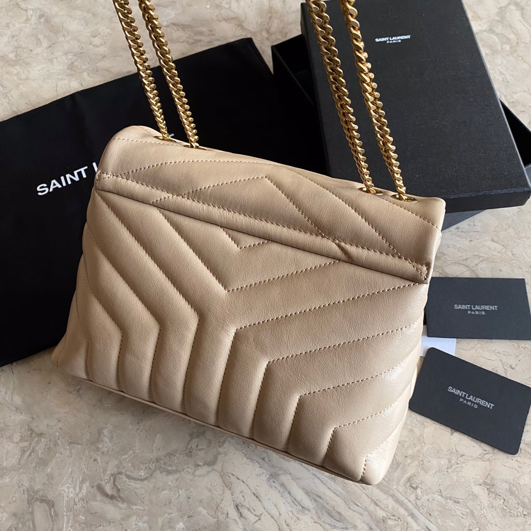 SAINT LAURENT CROSS BODY 25 BEIGE CREAM CALFSKIN BAG