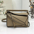 LOEWE LOE MINI 18 PUZZLE BAG IN DARK KHAKI GREEN CALFSKIN