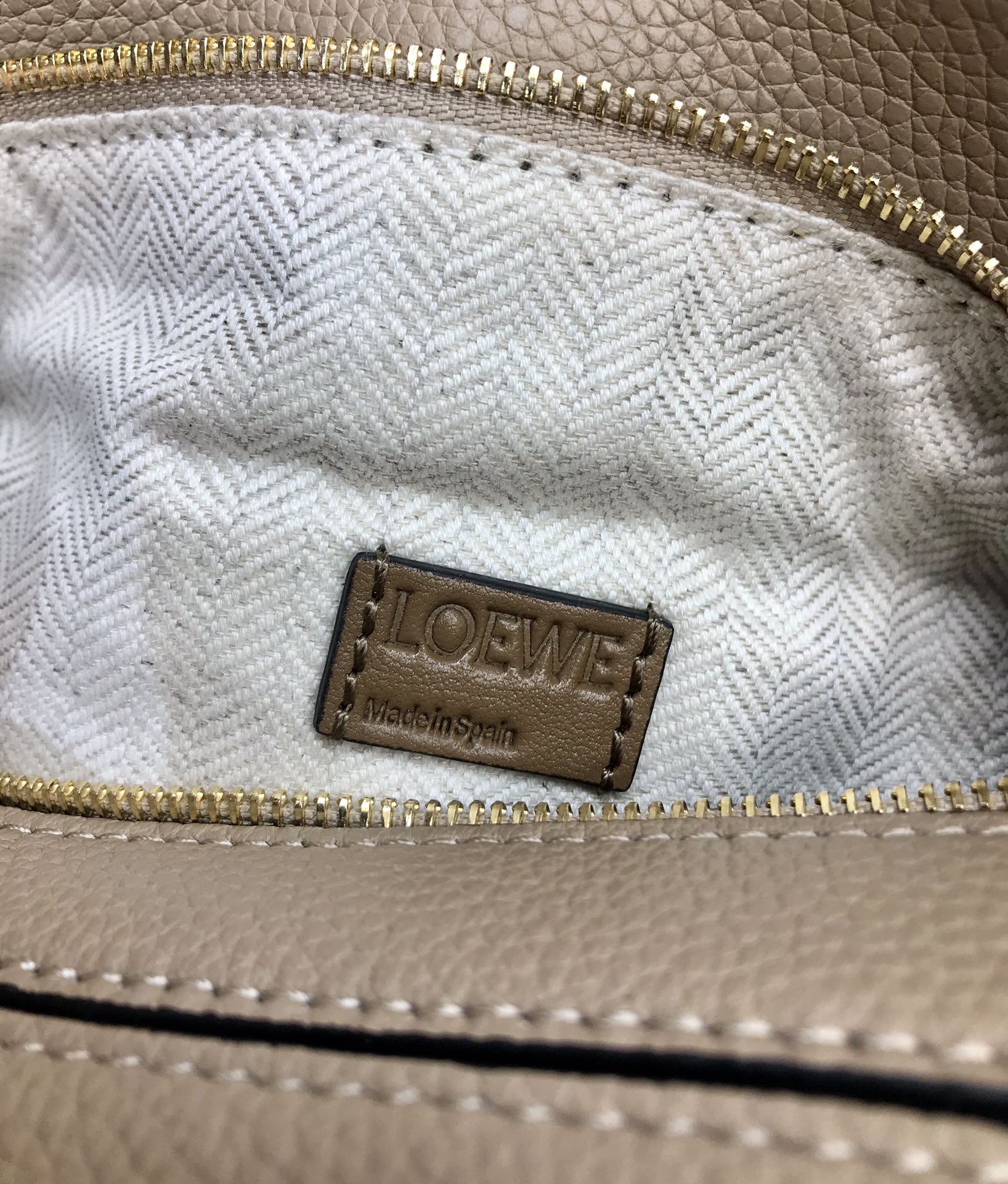 LOEWE LOE MINI 18 PUZZLE BAG IN DARK KHAKI GREEN CALFSKIN