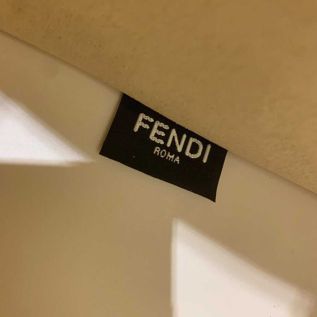 FENDI SHINE 40 TOTE BAG IN WHITE EMBOSSED CALFSKIN