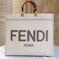 FENDI Fend Sunshine Large Bag 40.5 White Leather