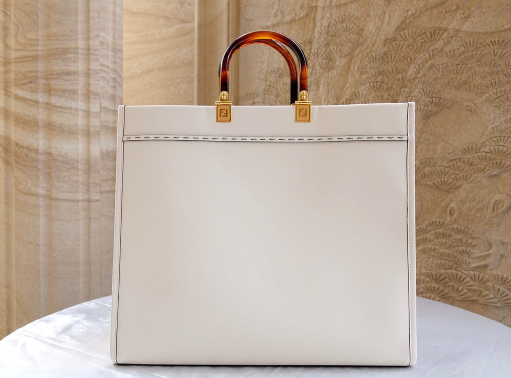 FENDI Fend Sunshine Large Bag 40.5 White Leather
