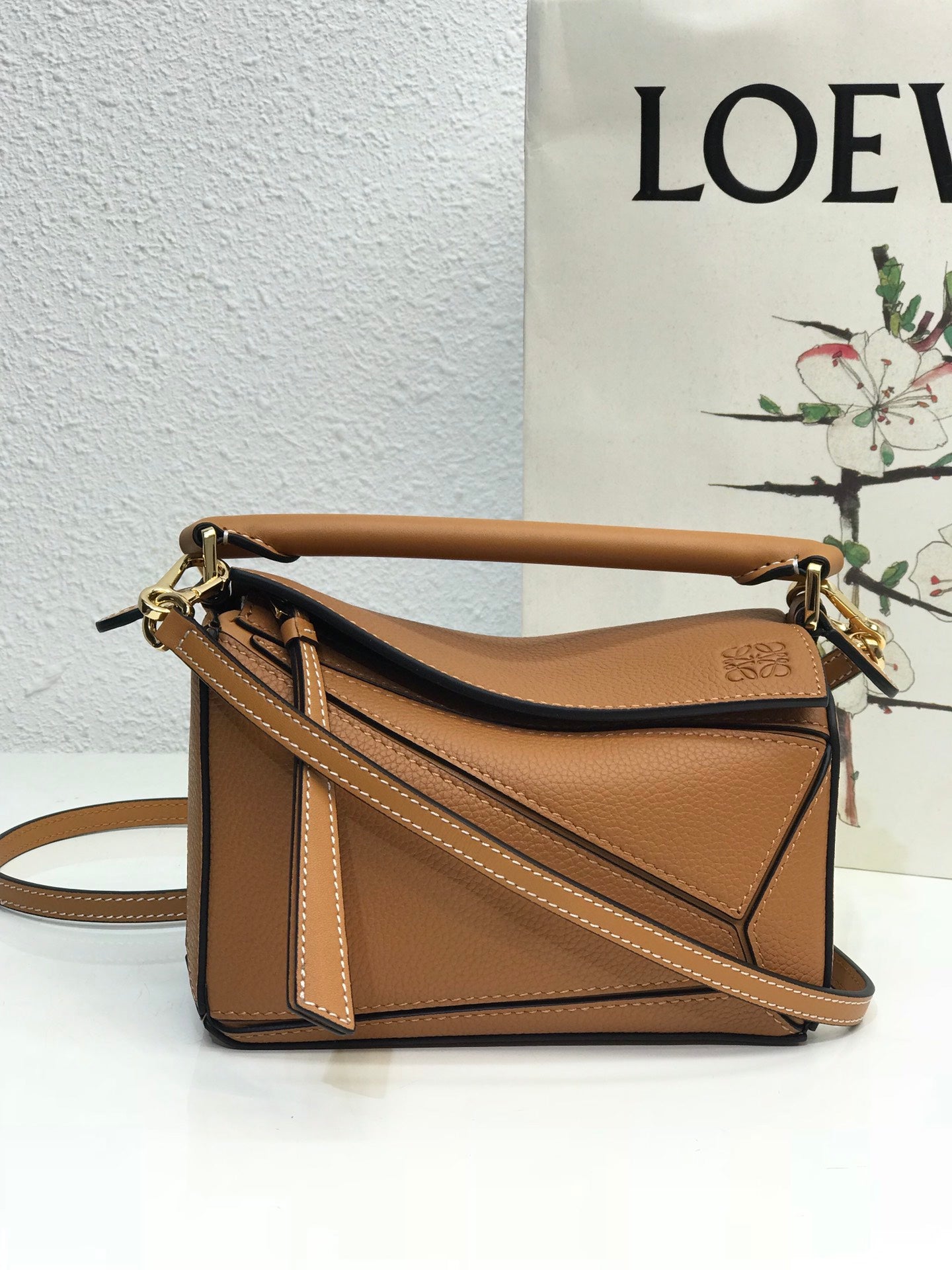 LOEWE LOE MINI 18 PUZZLE BAG IN WARM DESERT CALFSKIN