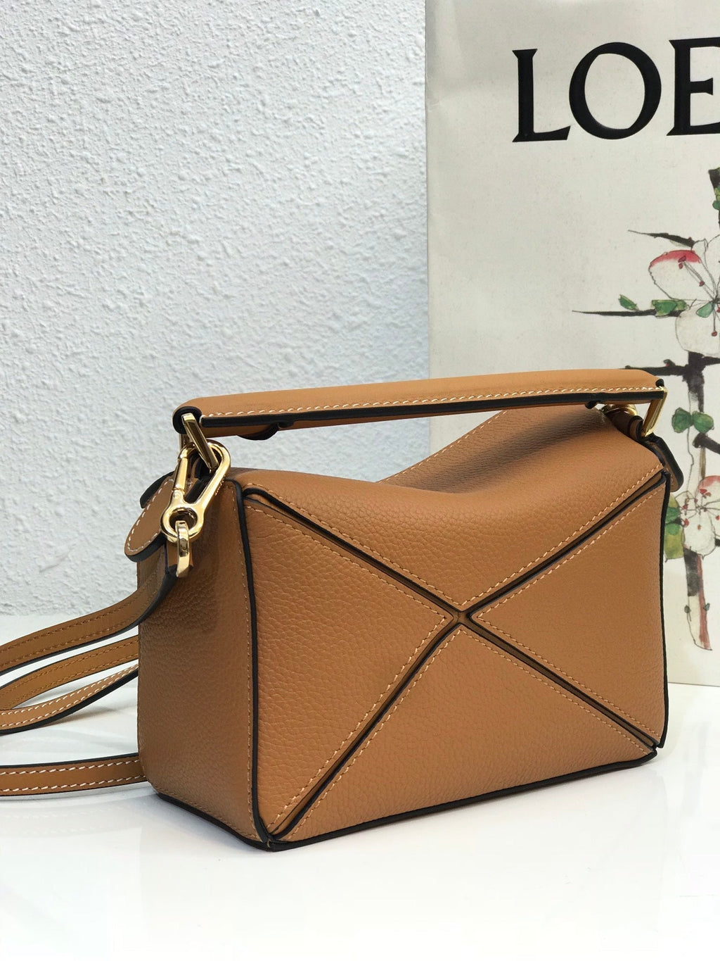 LOEWE LOE MINI 18 PUZZLE BAG IN WARM DESERT CALFSKIN
