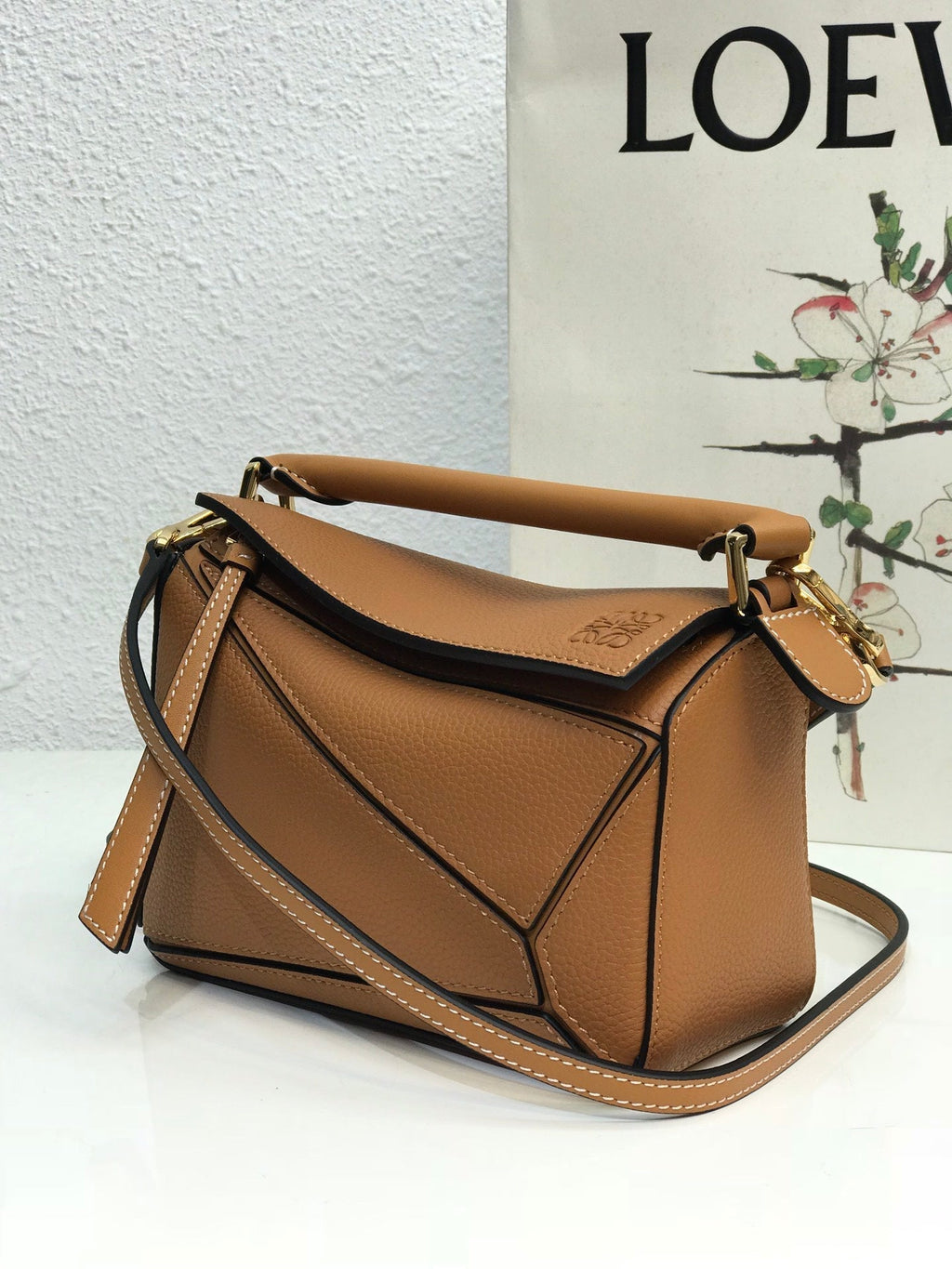 LOEWE LOE MINI 18 PUZZLE BAG IN WARM DESERT CALFSKIN
