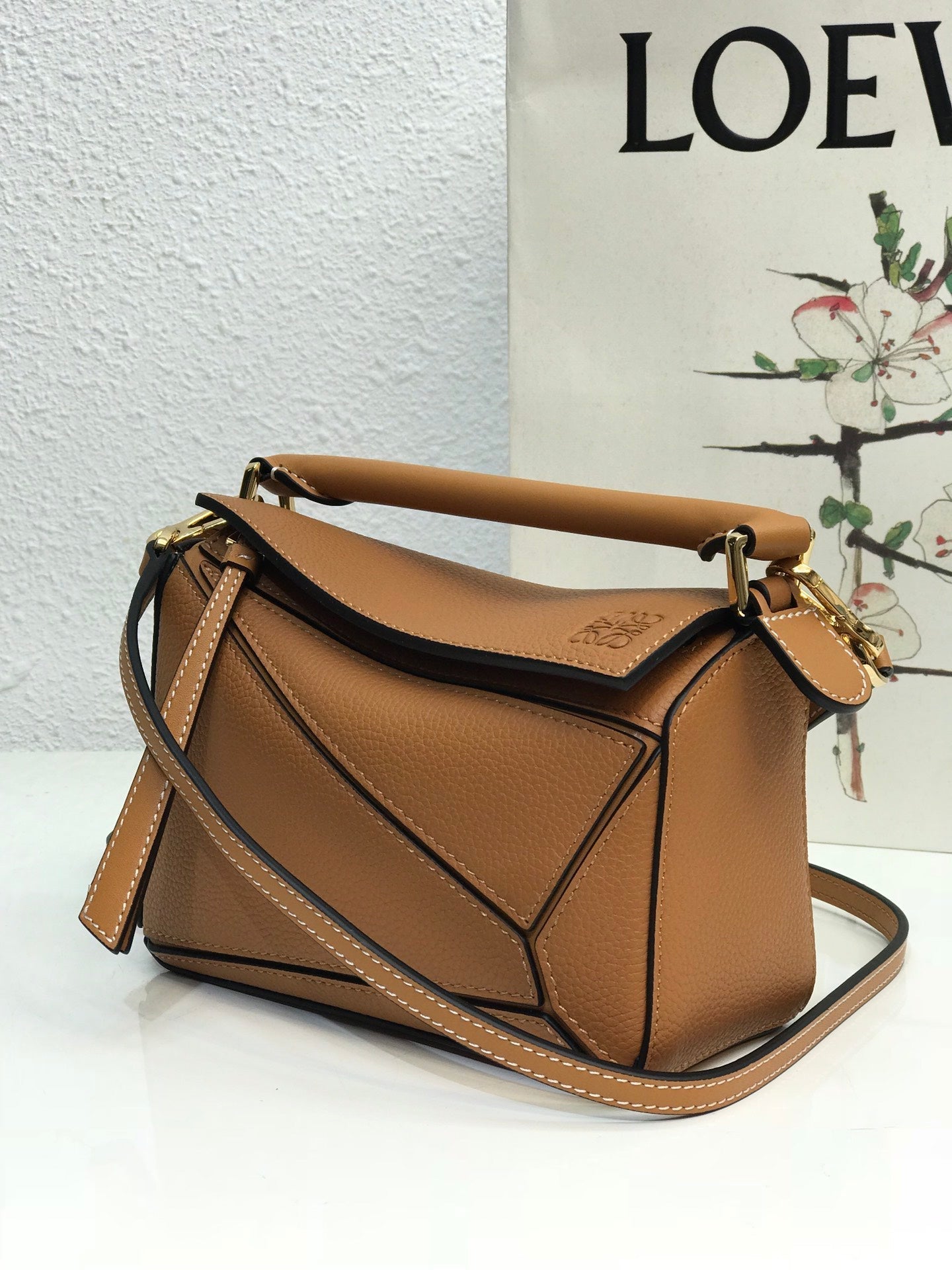 LOEWE LOE MINI 18 PUZZLE BAG IN WARM DESERT CALFSKIN