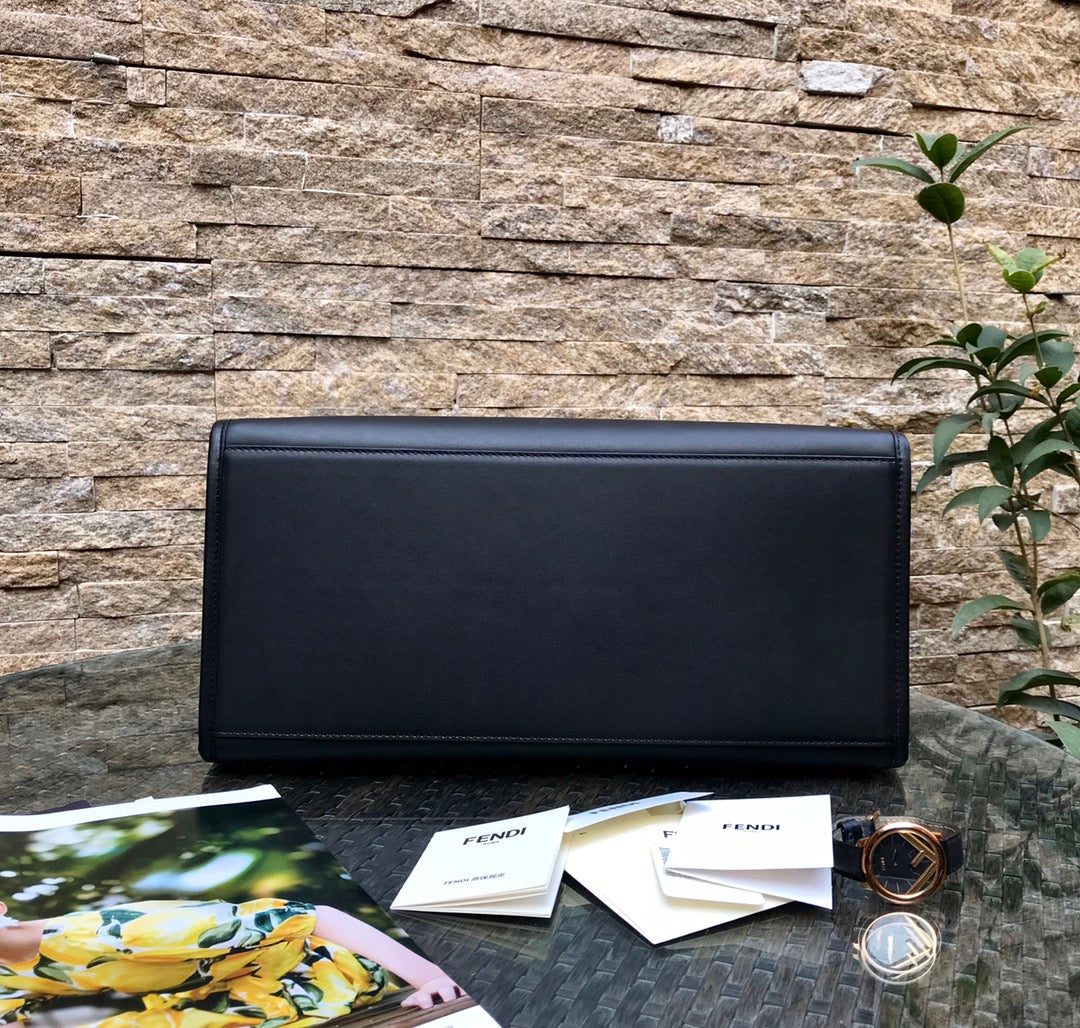 FENDI Fend Sunshine Large Bag 40.5 Black Leather