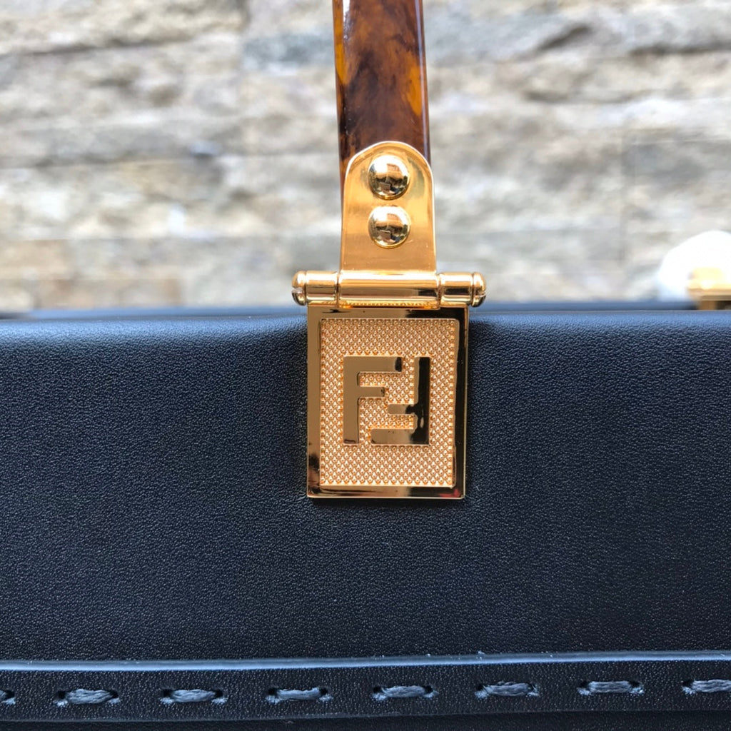 FENDI Fend Sunshine Large Bag 40.5 Black Leather
