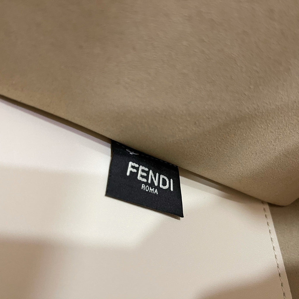 FENDI SHINE LARGE 35 TOTE IN WHITE CALFSKIN