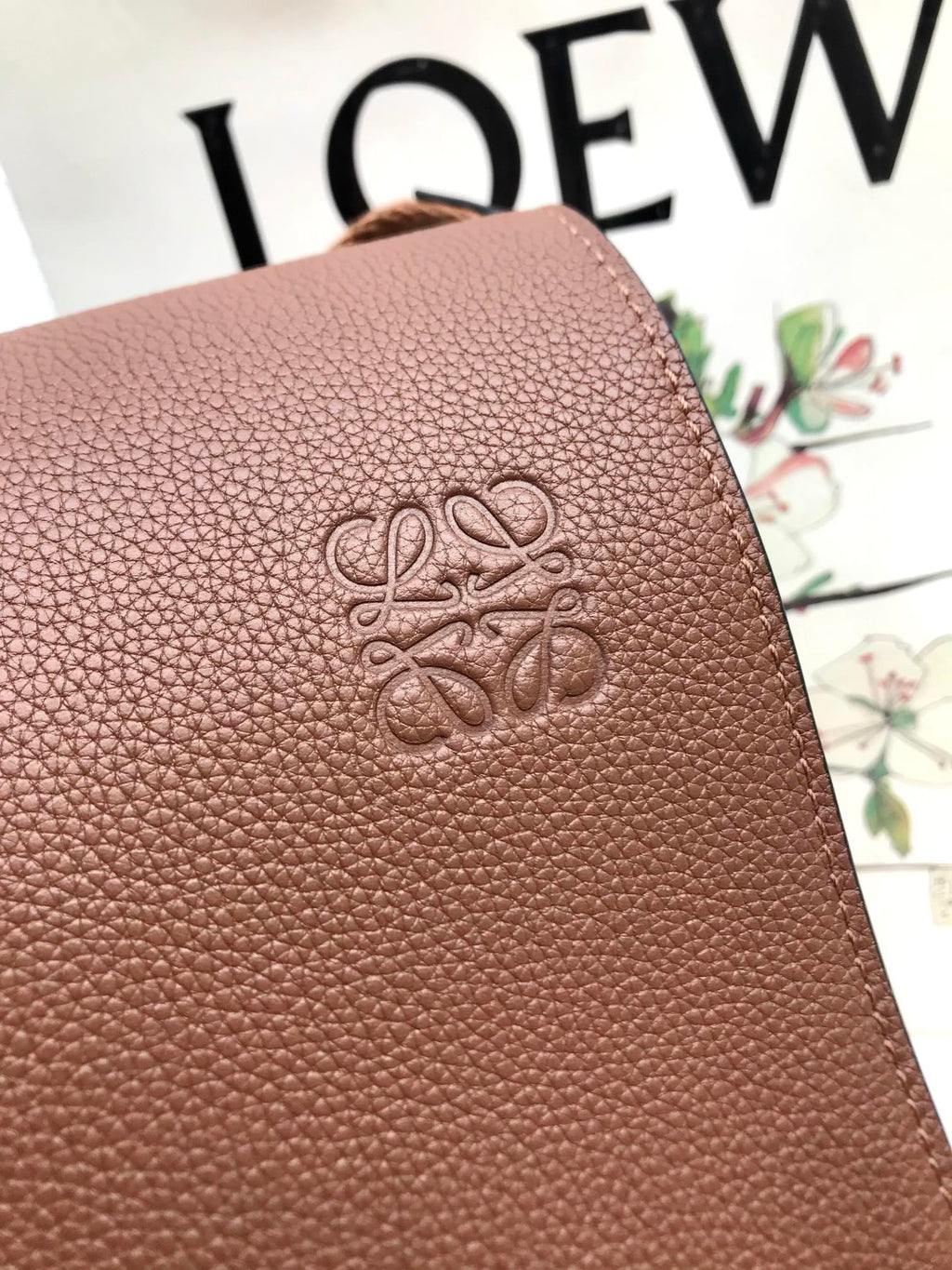 LOEWE LOE 33 XS MILITARY MESSENGER BAG IN WINTER BROWN CALFSKIN AND JACQUARD