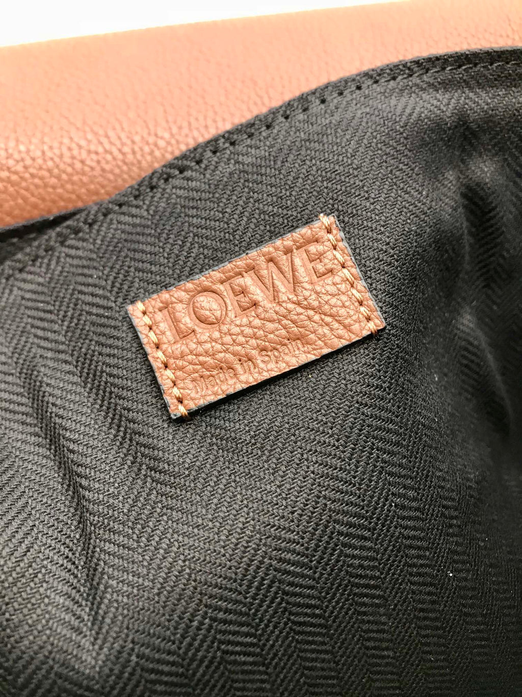 LOEWE LOE 33 XS MILITARY MESSENGER BAG IN WINTER BROWN CALFSKIN AND JACQUARD