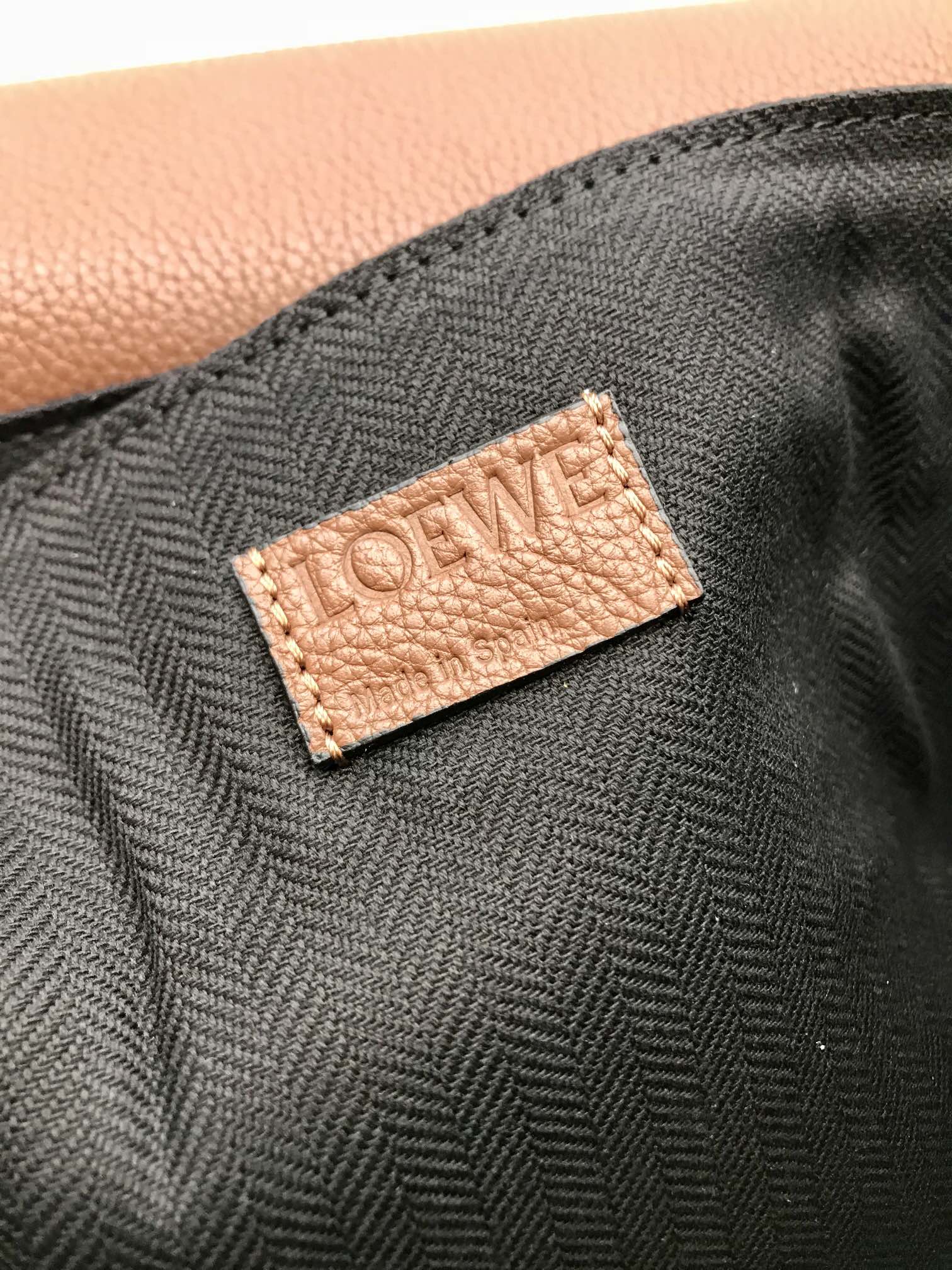 LOEWE LOE 33 XS MILITARY MESSENGER BAG IN WINTER BROWN CALFSKIN AND JACQUARD