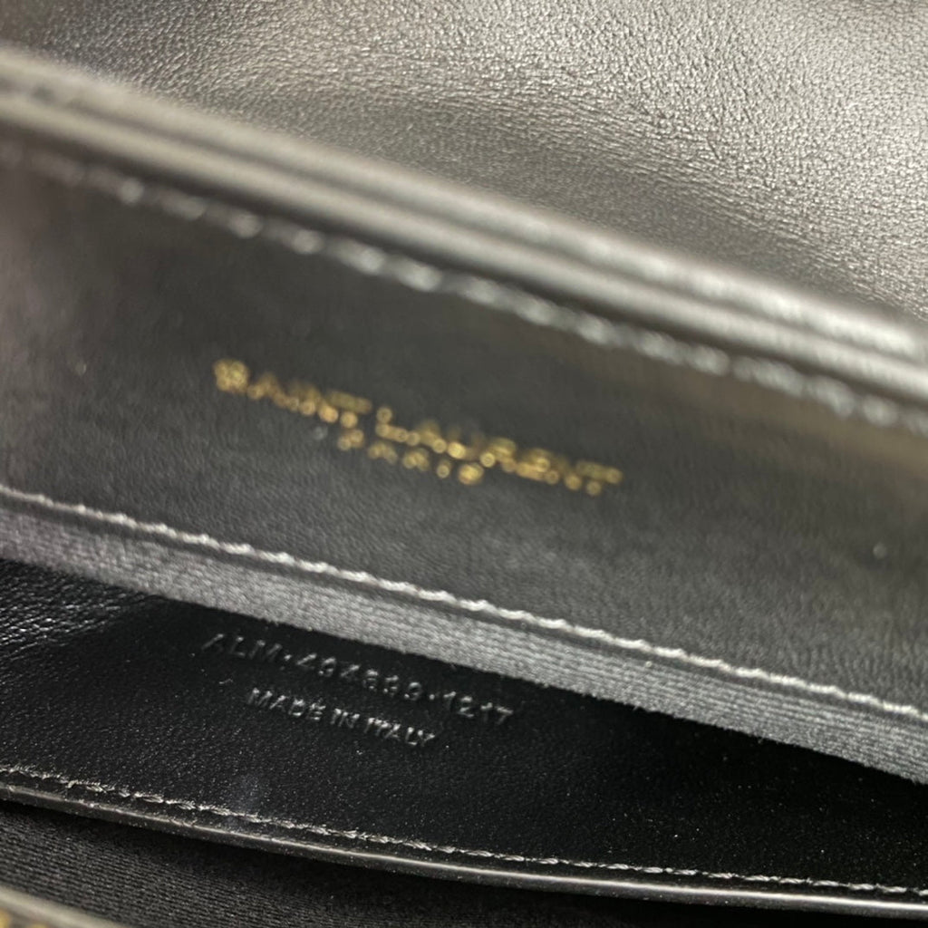 SAINT LAURENT LOULOU SMALL 25 IN BLACK LAMBSKIN GOLD HARDWARE