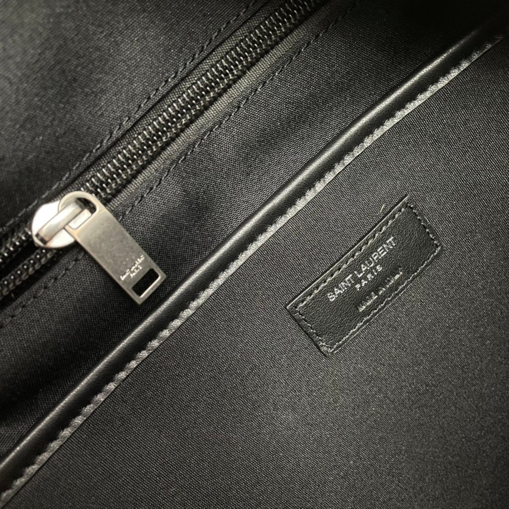 SAINT LAURENT CITY BACKPACK 41 IN BLACK CANVAS, NYLON AND LEATHER