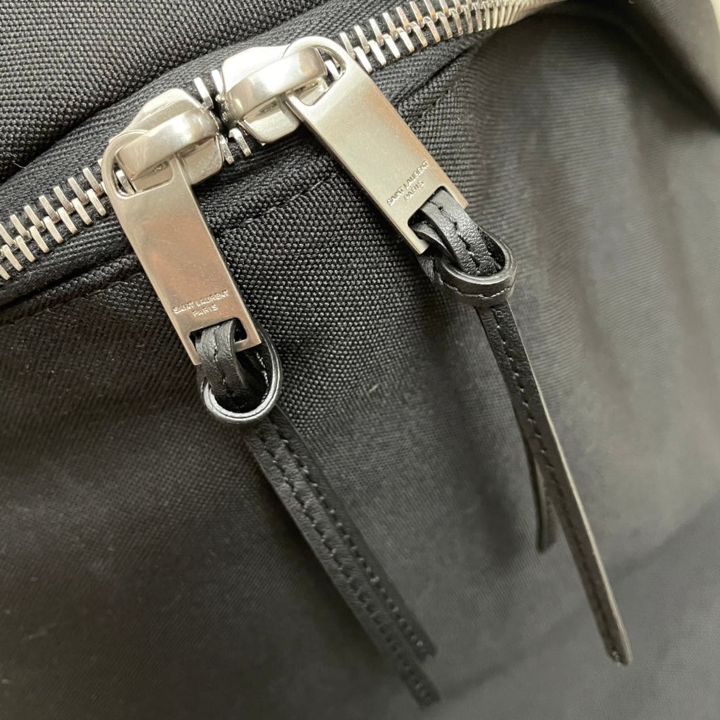 SAINT LAURENT CITY BACKPACK 41 IN BLACK CANVAS, NYLON AND LEATHER