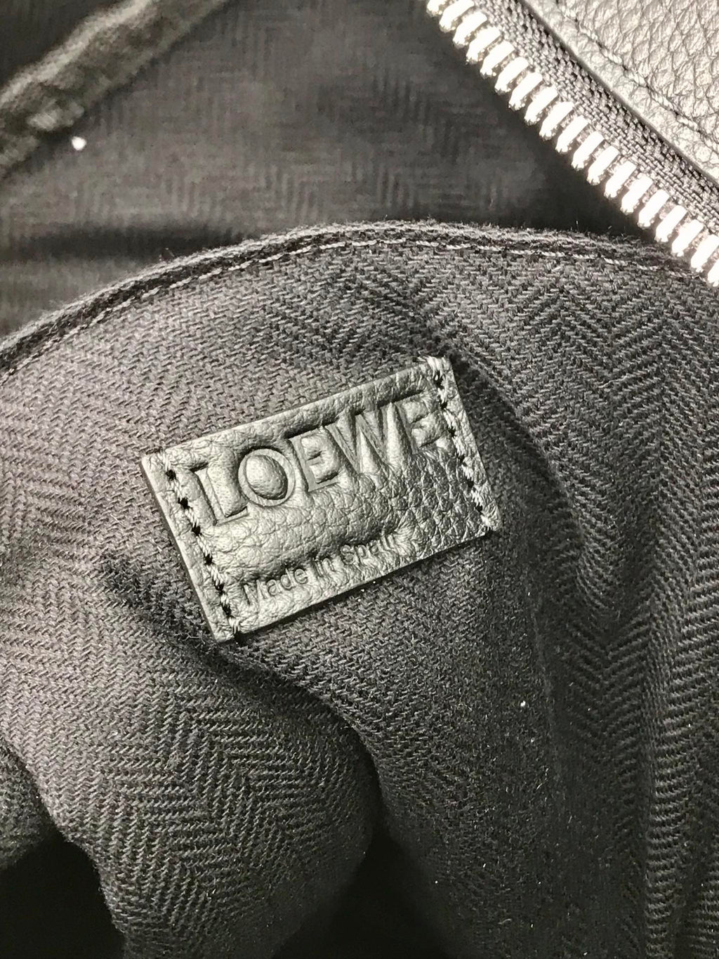 LOEWE LOE 39 MILITARY BACKPACK IN BLACK SOFT GRAINED CALFSKIN