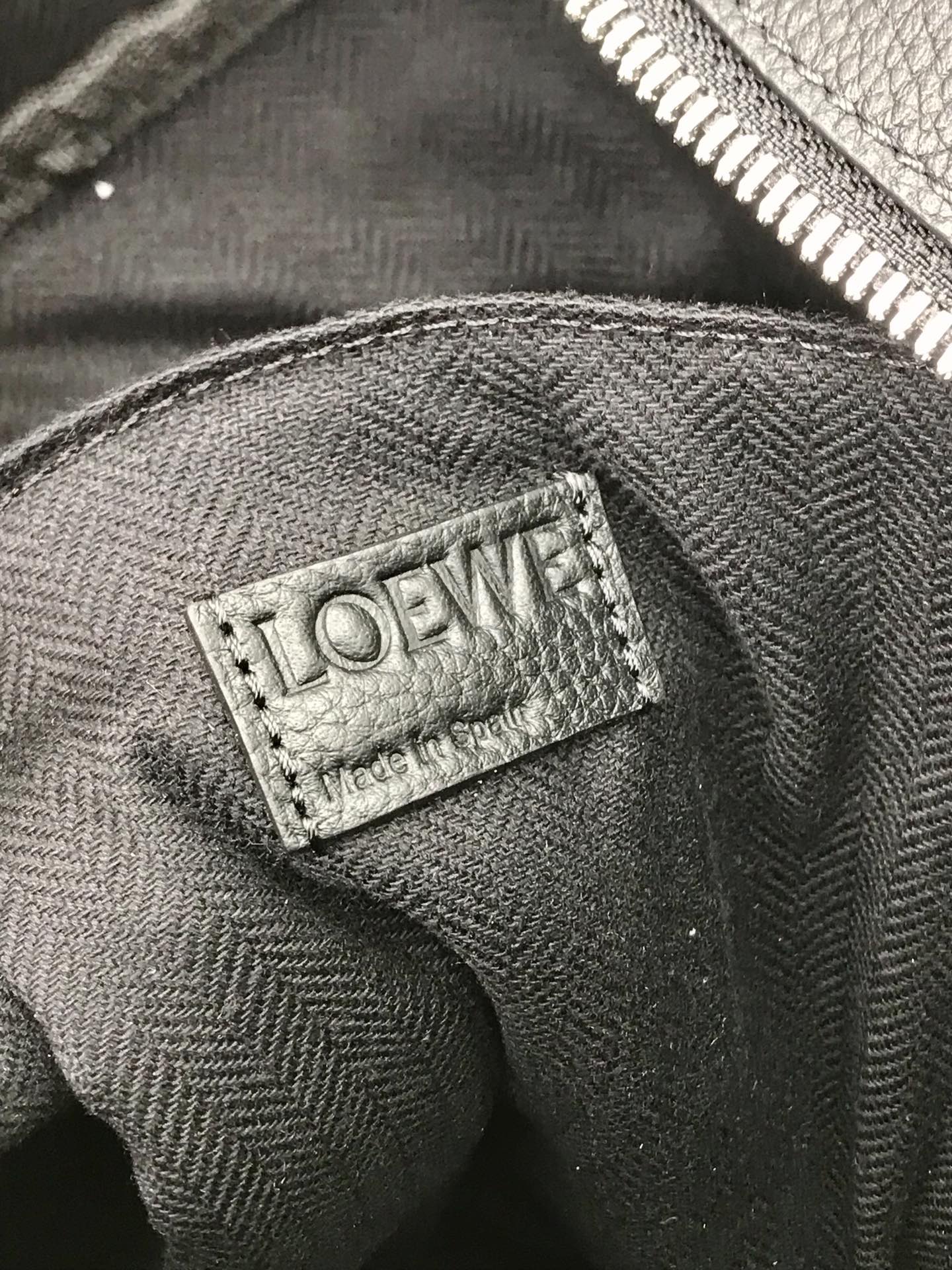 LOEWE LOE 39 MILITARY BACKPACK IN BLACK SOFT GRAINED CALFSKIN