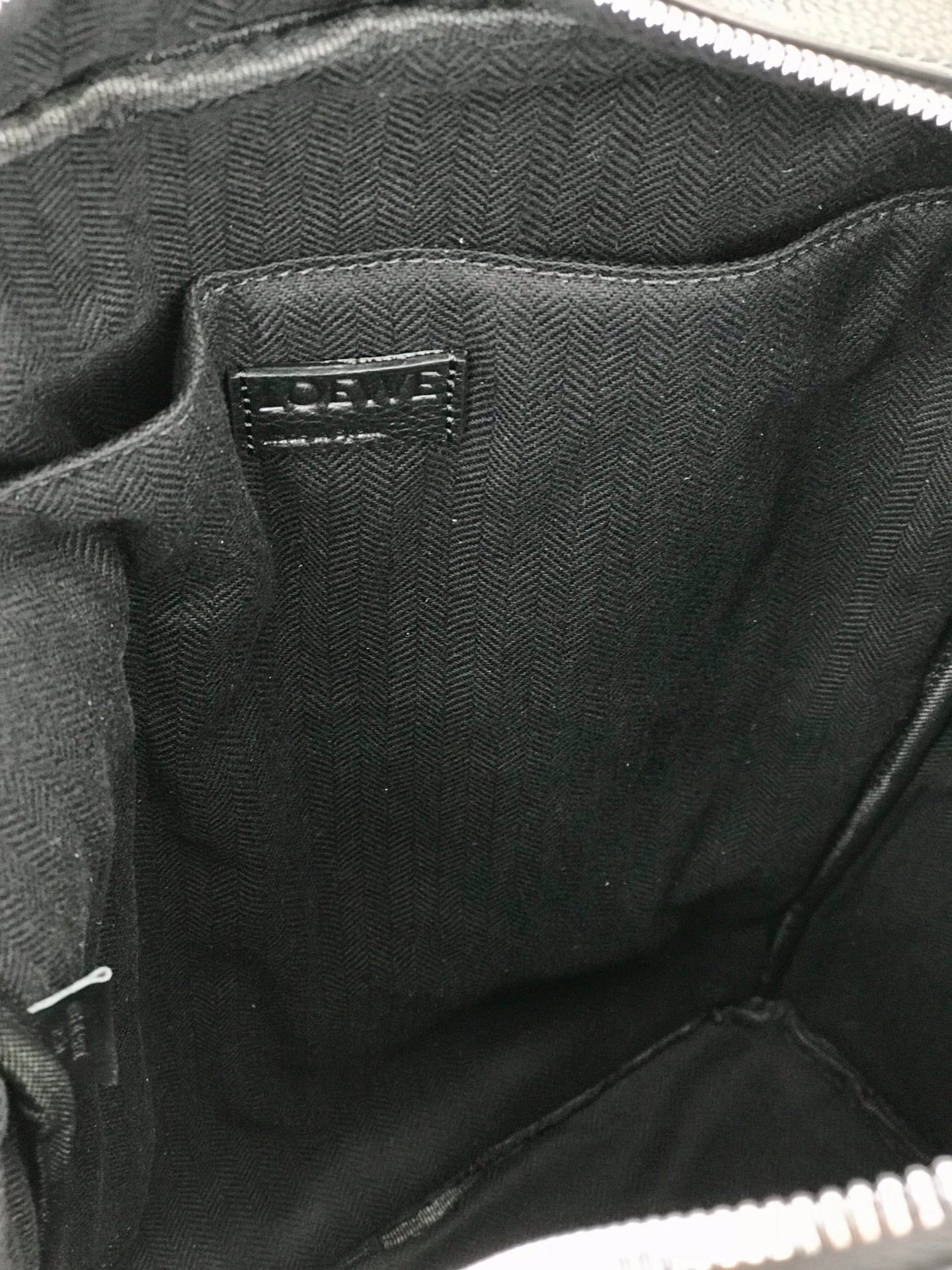 LOEWE LOE 39 MILITARY BACKPACK IN BLACK SOFT GRAINED CALFSKIN