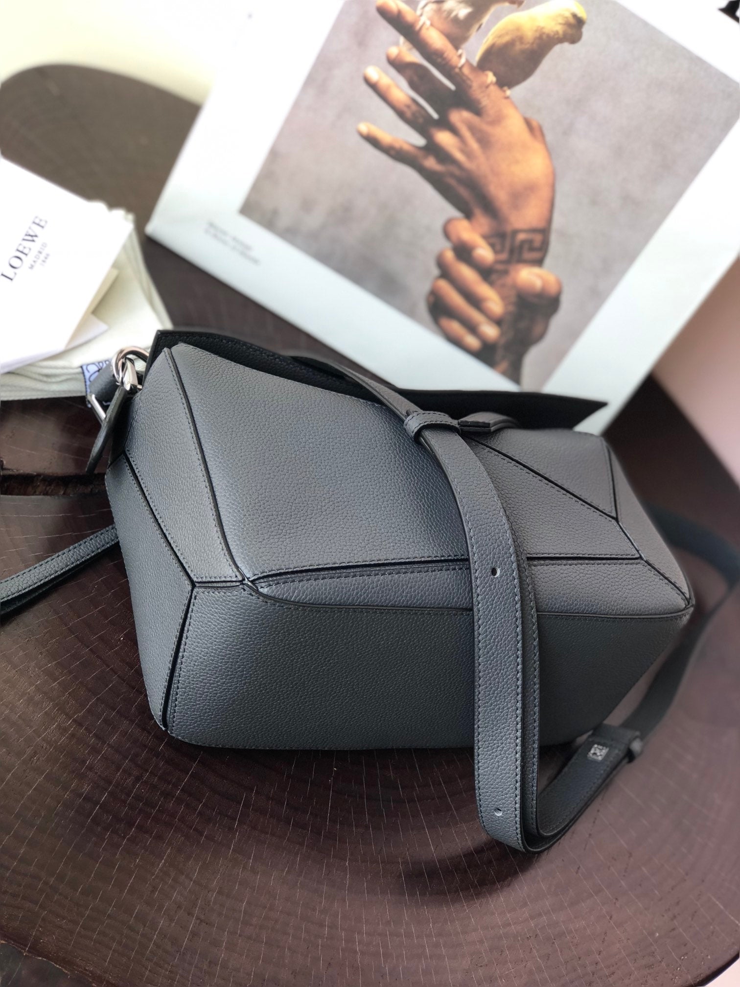 LOEWE SMALL PUZZLE 24 BAG IN CLASSIC BLACK CALFSKIN