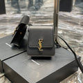 SAINT LAURENT KAIA 18 HANDBAG IN BLACK CALFSKIN