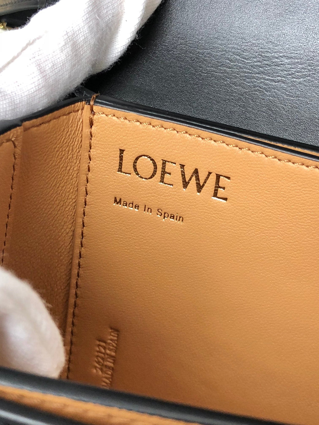 LOEWE LOE GOYA BAG 18 IN BLACK SILK CALFSKIN