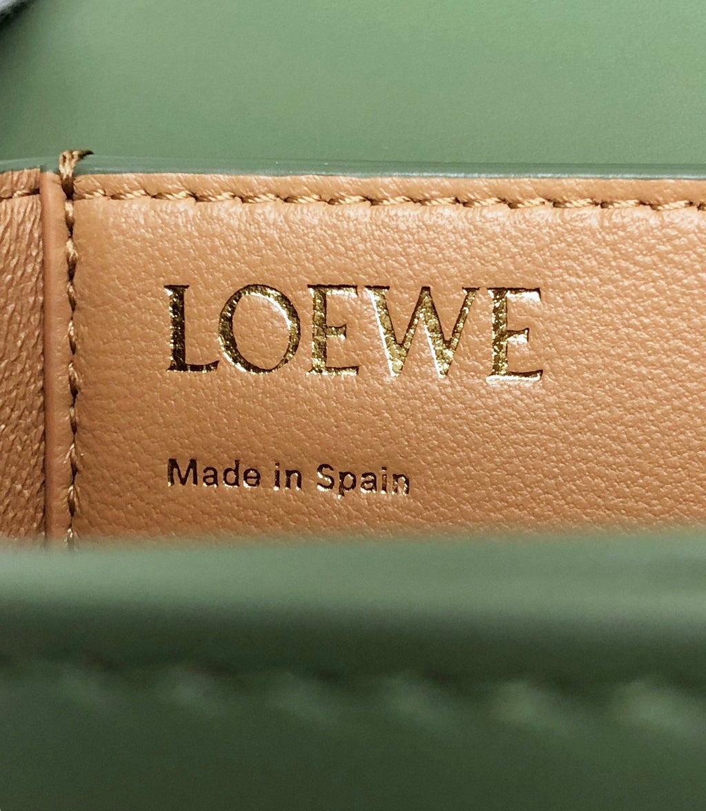 LOEWE GOYA 18 BAG IN AVOCADO GREEN SILK CALFSKIN