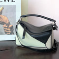 LOEWE LOE MINI PUZZLE 18 BAG IN BLACK MIX WHITE CALFSKIN