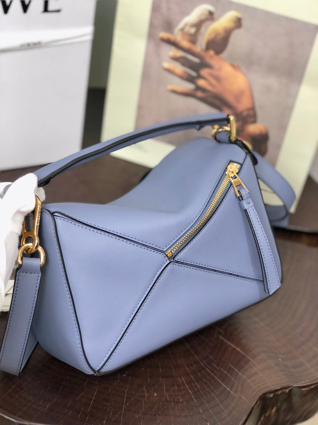 LOEWE SMALL PUZZLE 24 BAG IN CLASSIC LIGHT PURPLE CALFSKIN