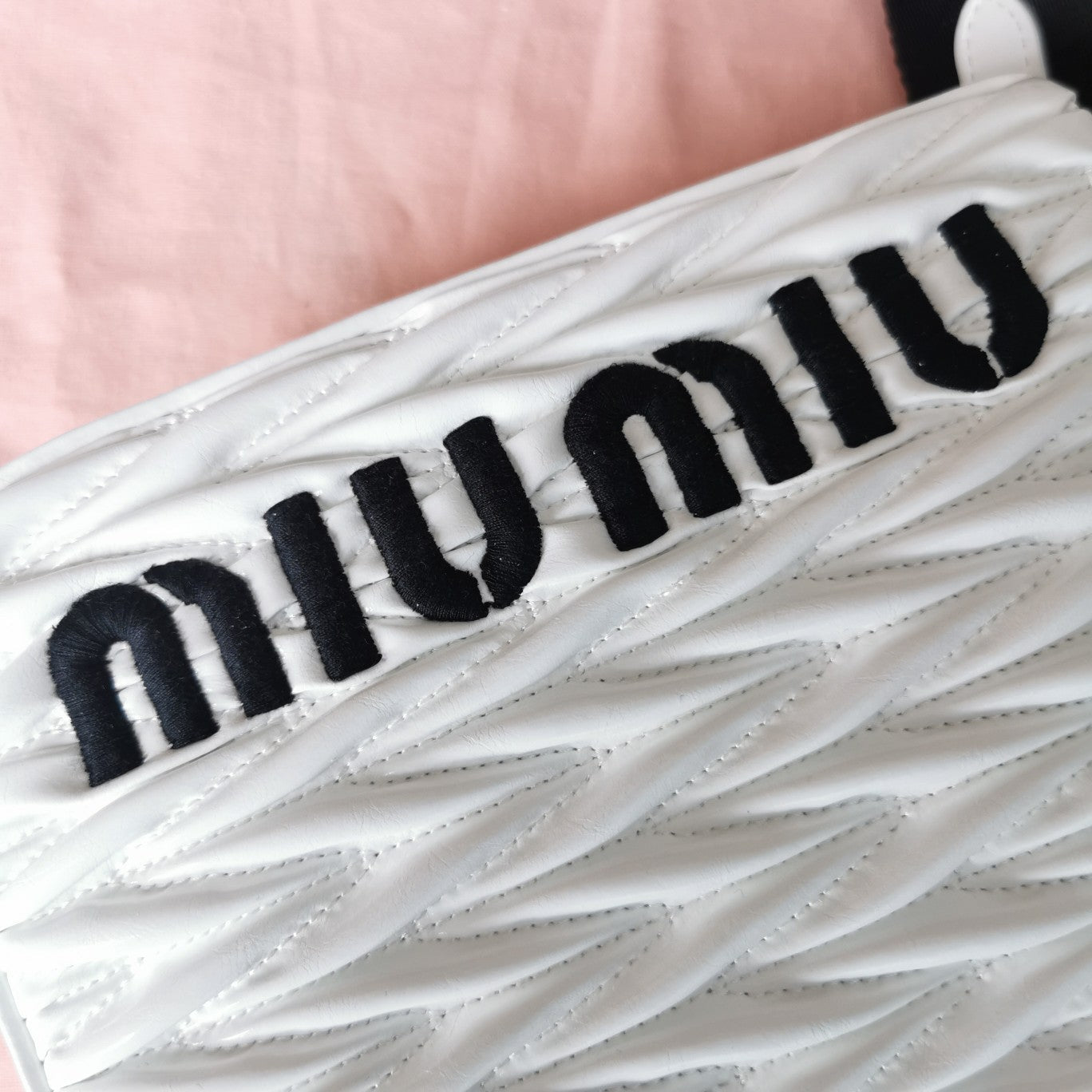 MIU MIU TOTE 18 BAG IN WHITE CALFSKIN