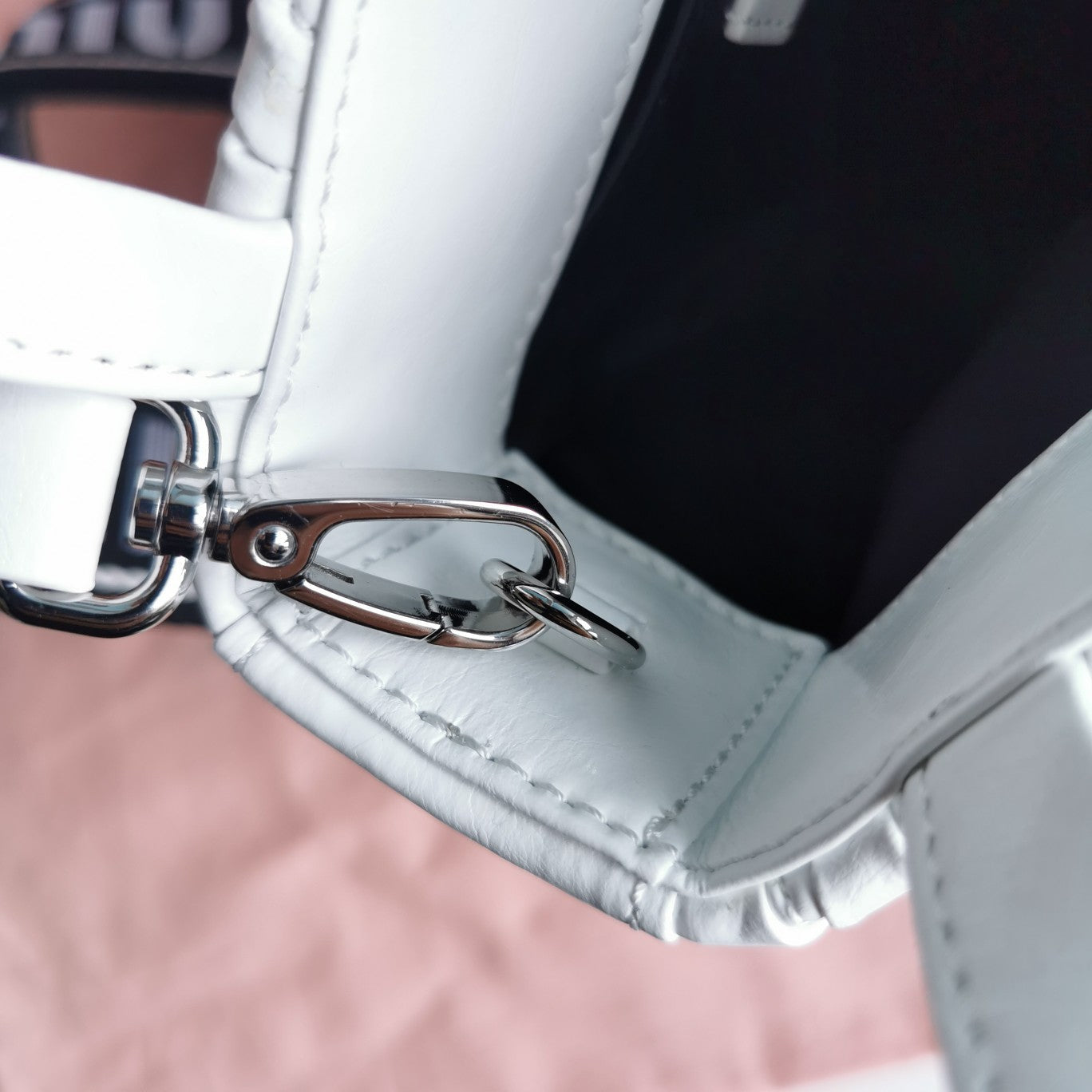 MIU MIU TOTE 18 BAG IN WHITE CALFSKIN