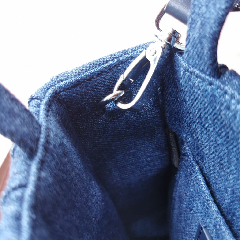 MIU MIU TOTE 18 BAG IN NAVY BLUE DENIM