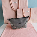 MIU MIU HANDBAG 19 IN BLACK CALFSKIN WITH CRYSTAL